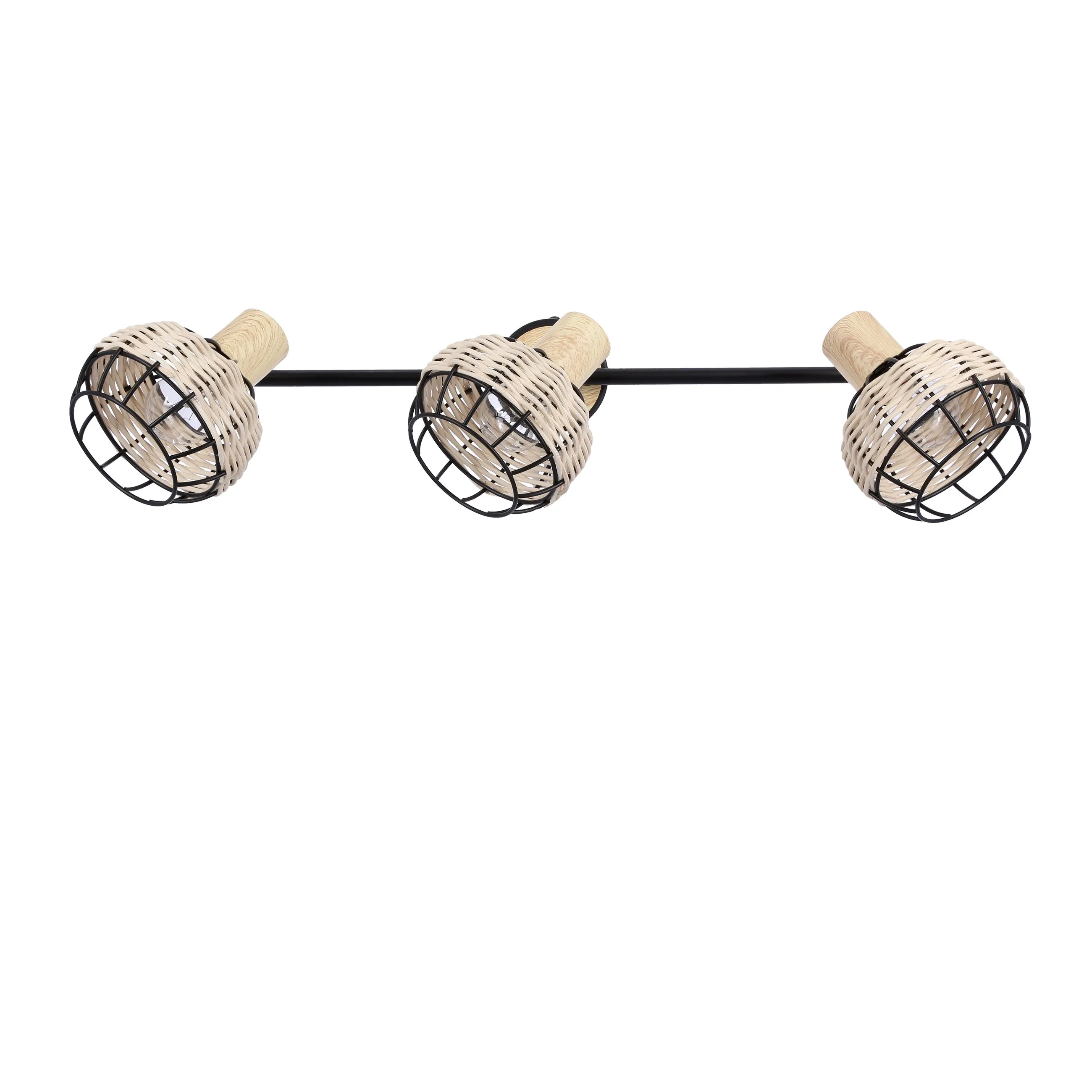 Tajga lampa sufitowa listwa czarny+drewniany 3x40w e14 klosz czarny+drewniany - obrazek 10