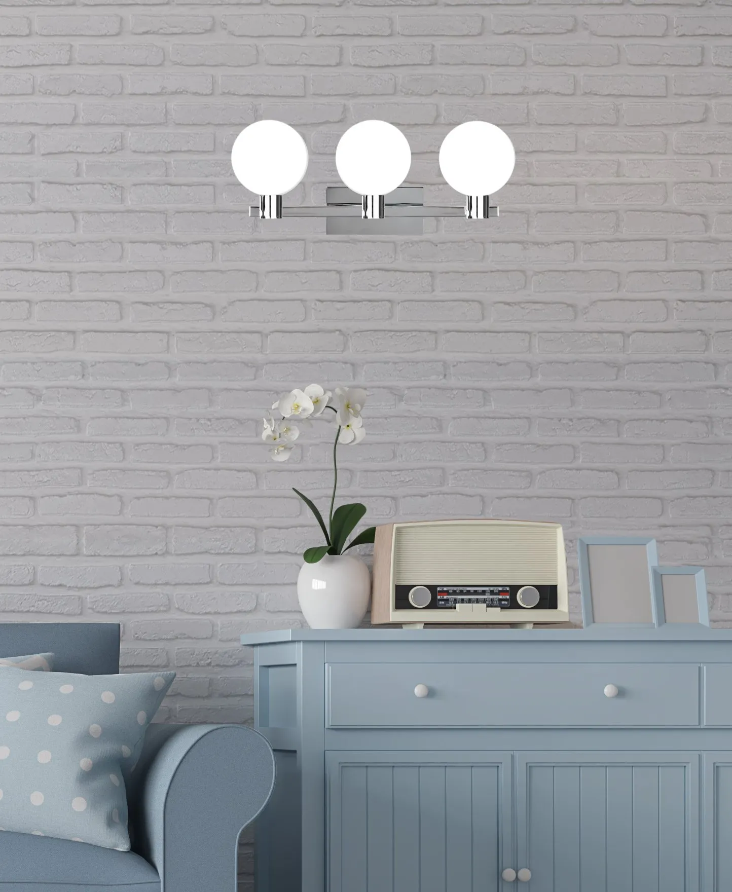 Maldus lampa kinkiet chromowy 3x40w g9 klosz biały - obrazek 2