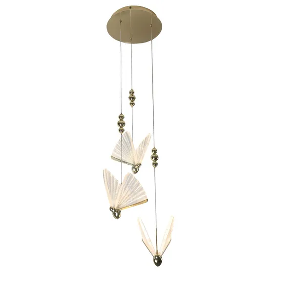 Lampa wisząca Mariposa 3 złota LED CCT