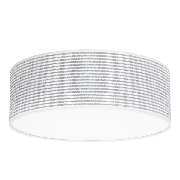 KIDDY lampa sufitowa plafon dziecięca 2x40W E27 biały abażur tkanina 38 cm wzór paski niebieskie pokój dziecka chłopca nowoczesna