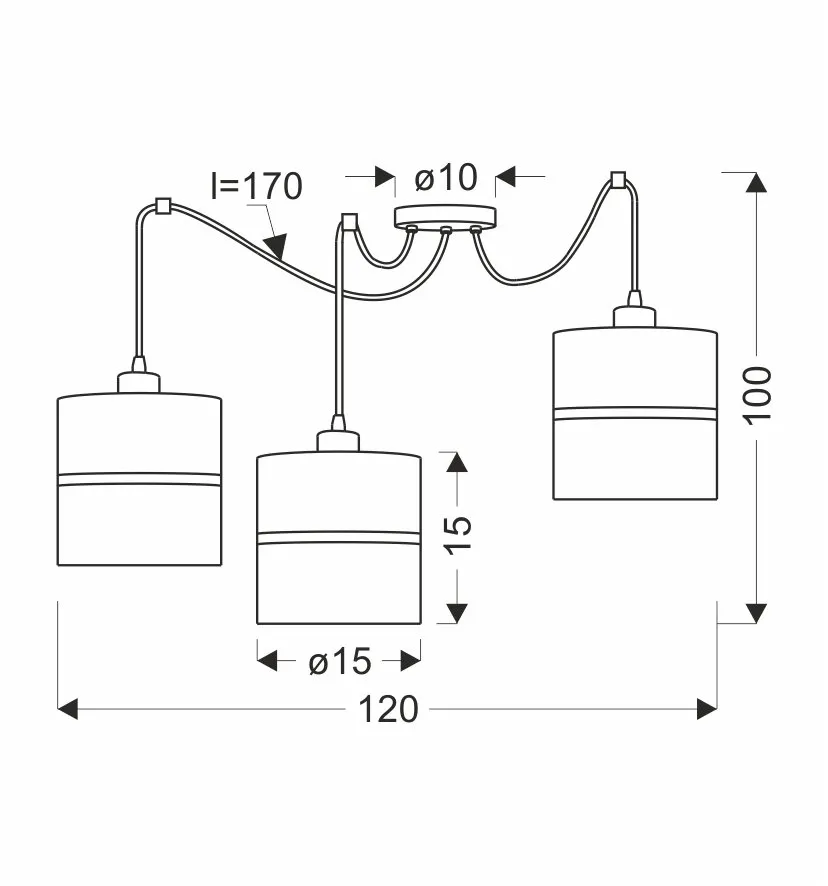 Assam p lampa wisząca czarny+złoty 3x60w e27 abażur czarny+złoty pasek - obrazek 3