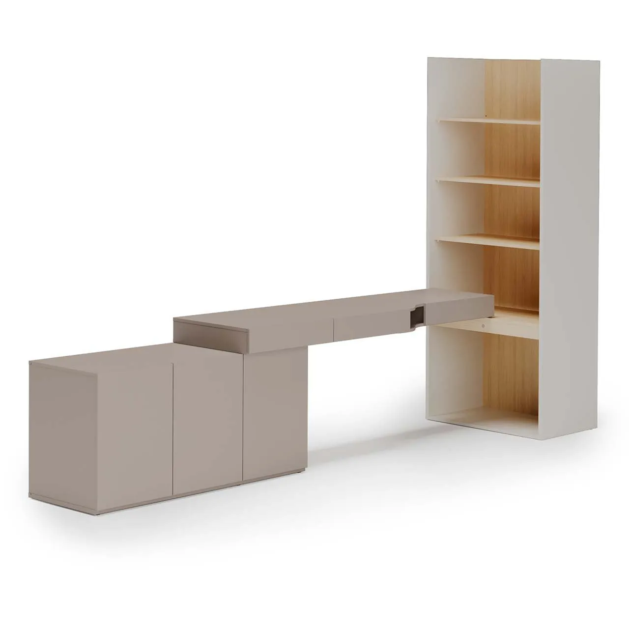 Meble młodzieżowe WOOW SET 08L szampański / dąb vincenza / clay grey