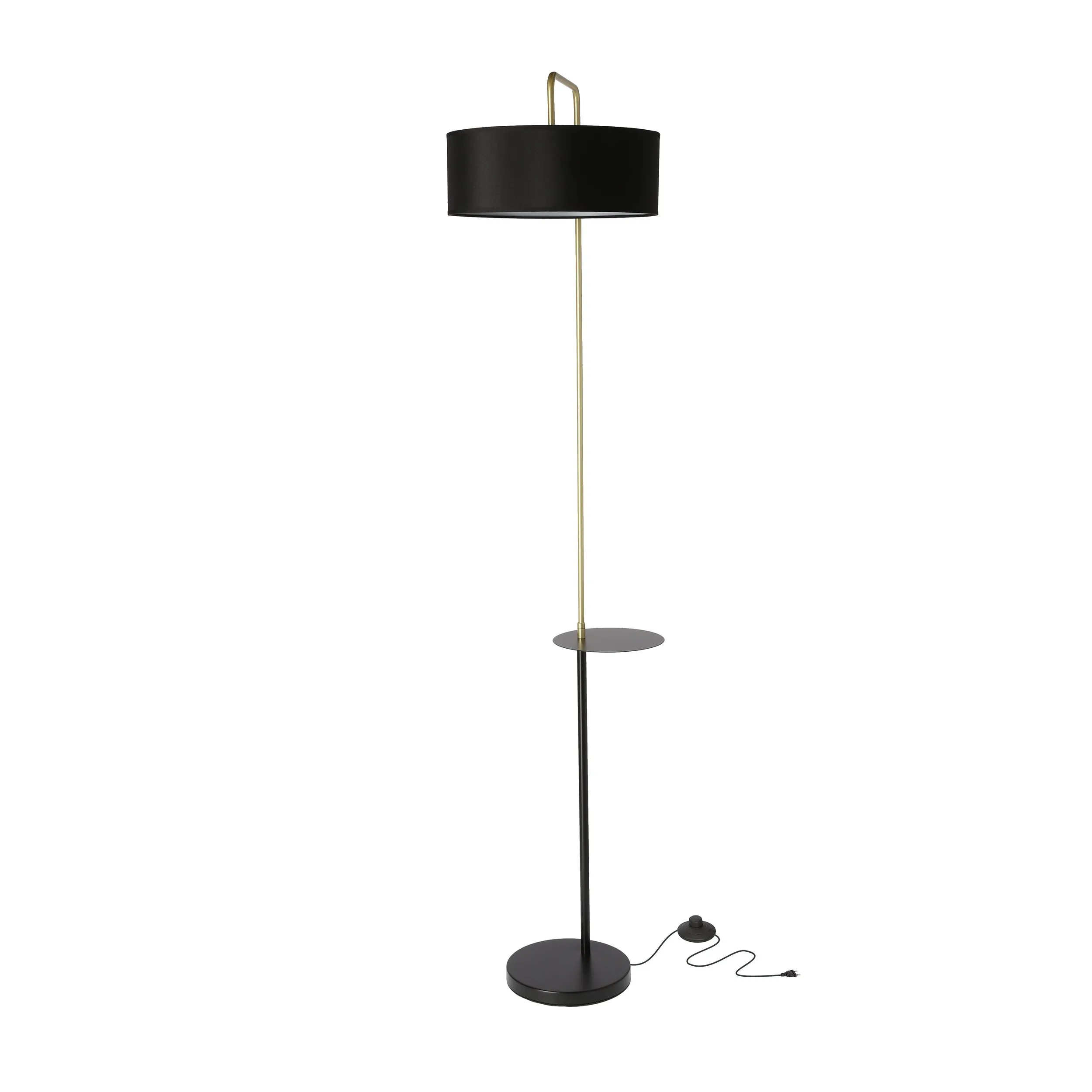 IMPACT LAMPA PODŁOGOWA CZARNY+ZŁOTY MATOWY 1X40W E27 ABAŻUR CZARNY - obrazek 2