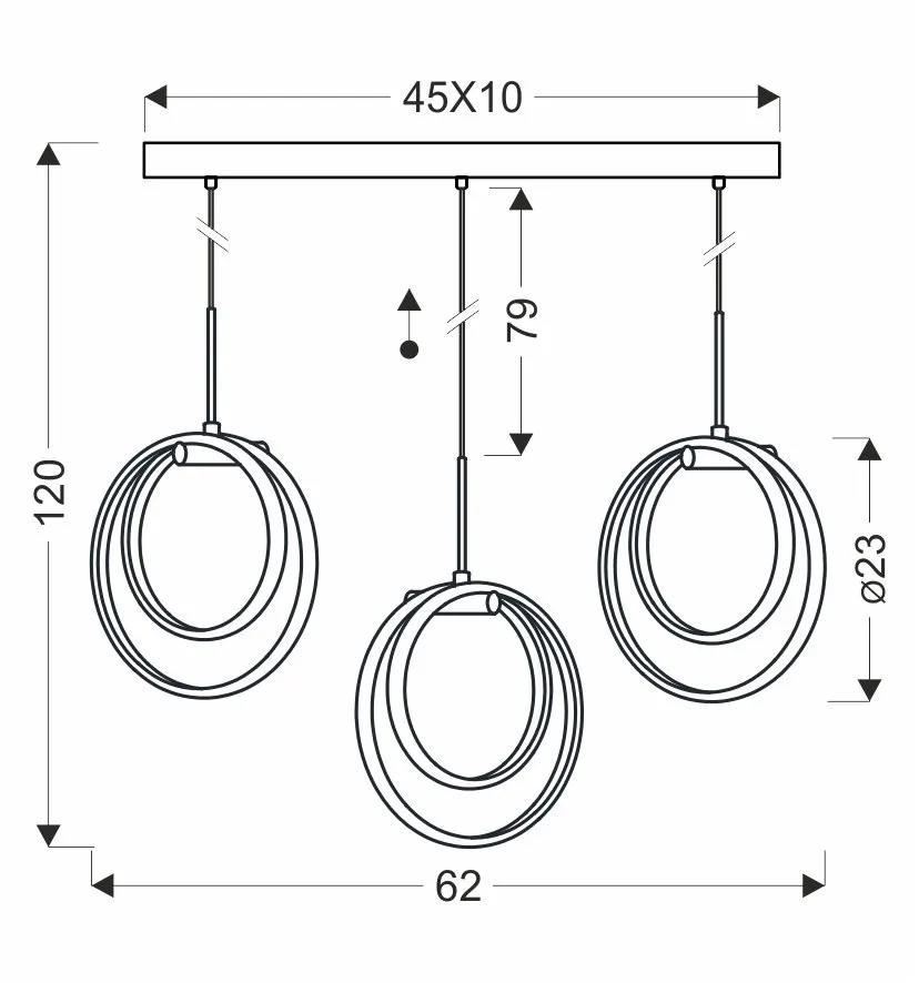 CROMA lampa wisząca czarny+chromowy 3x12W LED 3000, 4000, 6000K osłonka biała - obrazek 2