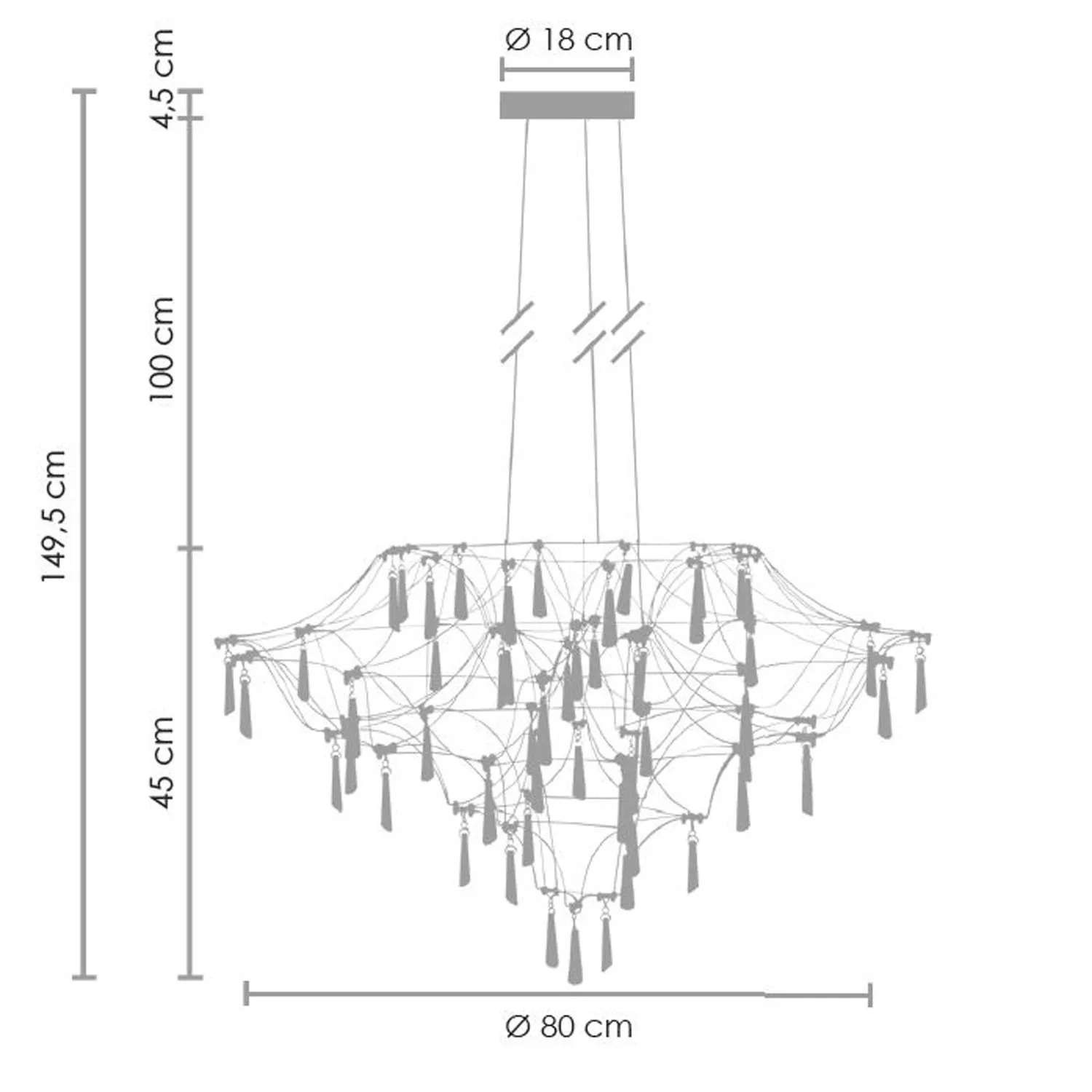 Lampa wisząca CRYSTAL NET LED 4561 lm - obrazek 5