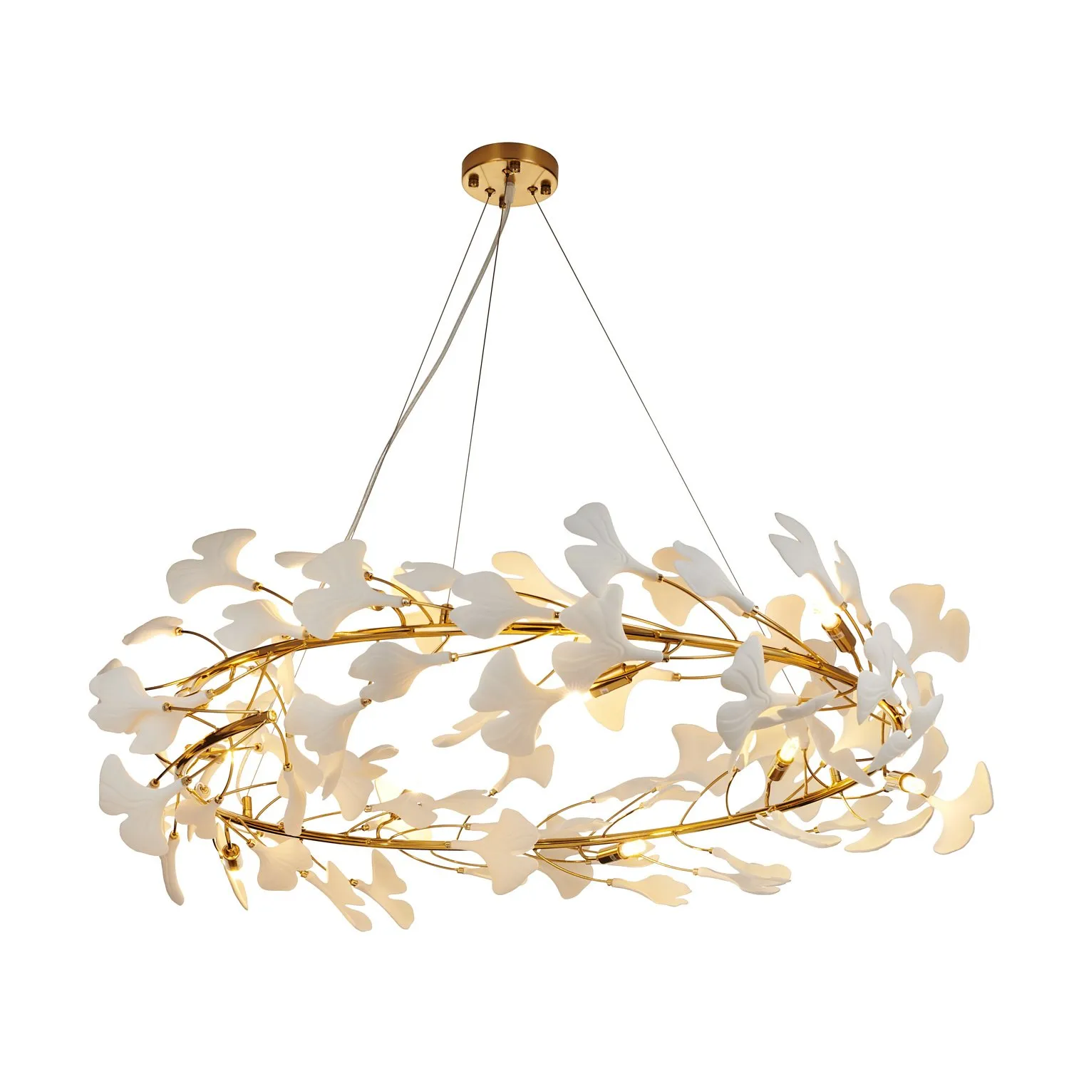 Lampa wisząca BOTANIKA 100 cm - złota, G9, regulowana, designerska - obrazek 4