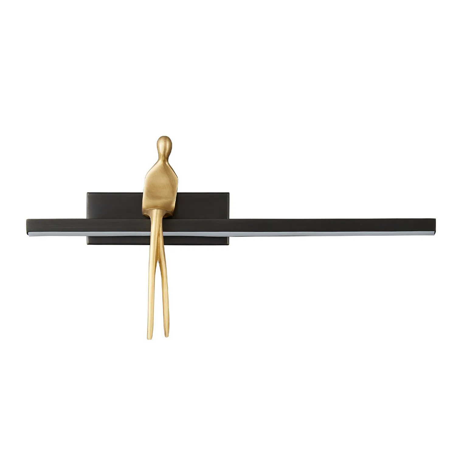 Lampa ścienna AMICI 31 cm LED czarno złota, mosiądz