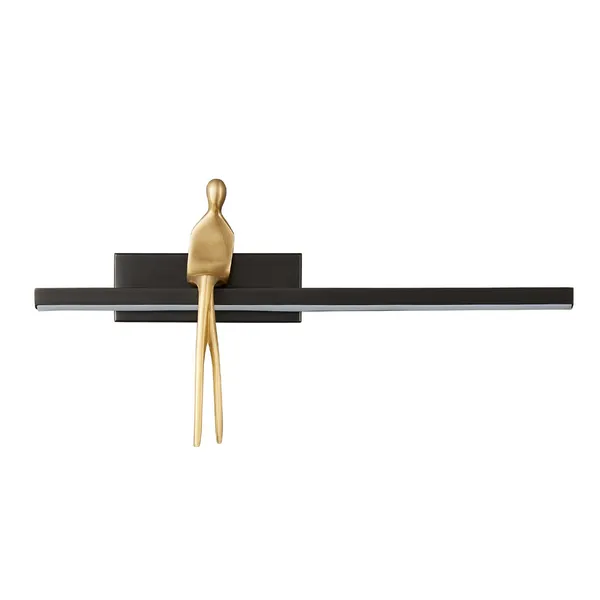 Lampa ścienna AMICI 31 cm LED czarno złota, mosiądz