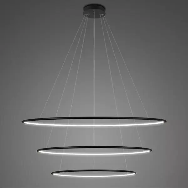 Lampa wisząca Ledowe Okręgi No.3 100cm 4k czarna - obrazek 2