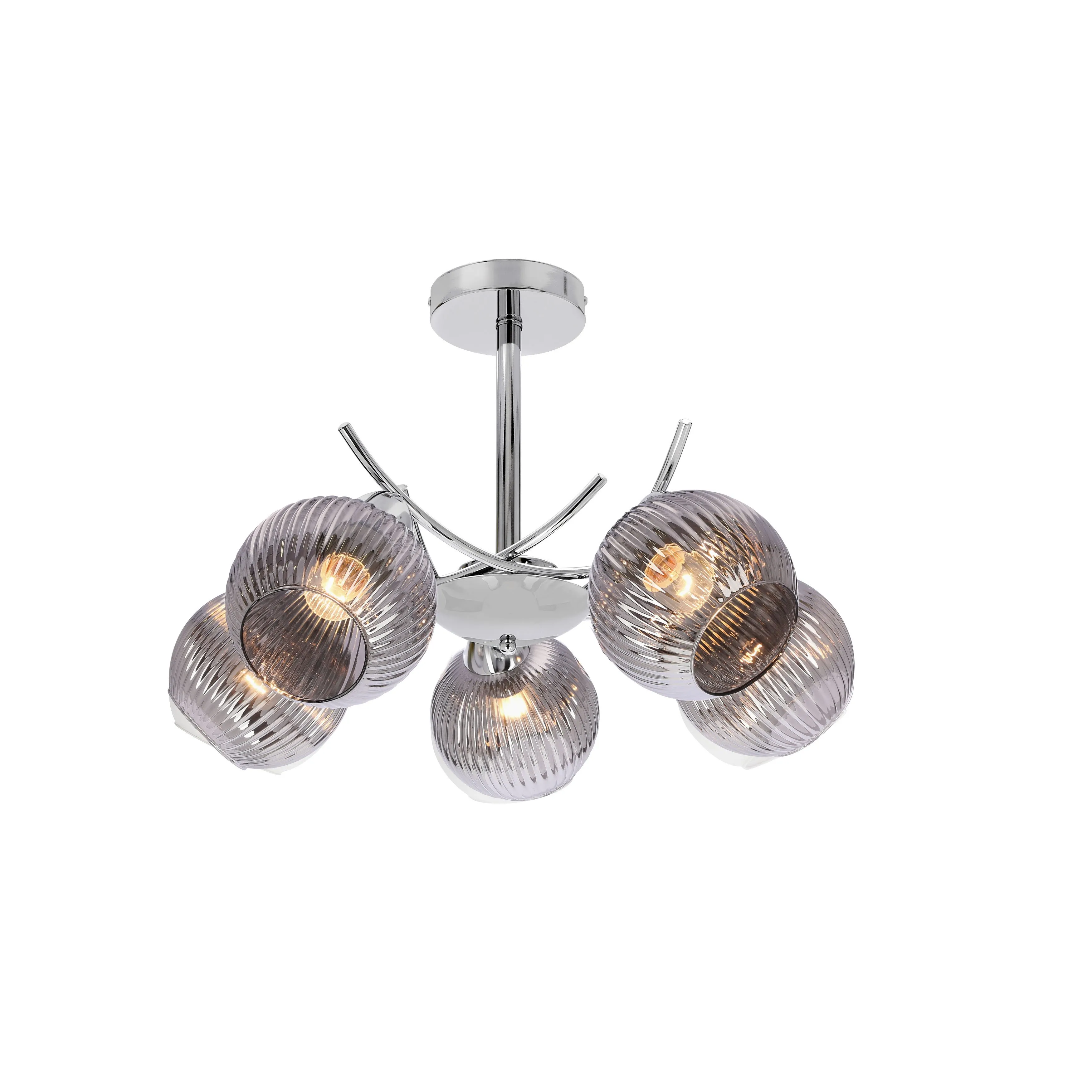 VINOTI lampa wisząca chromowy 5x40W E27 klosz grafitowy