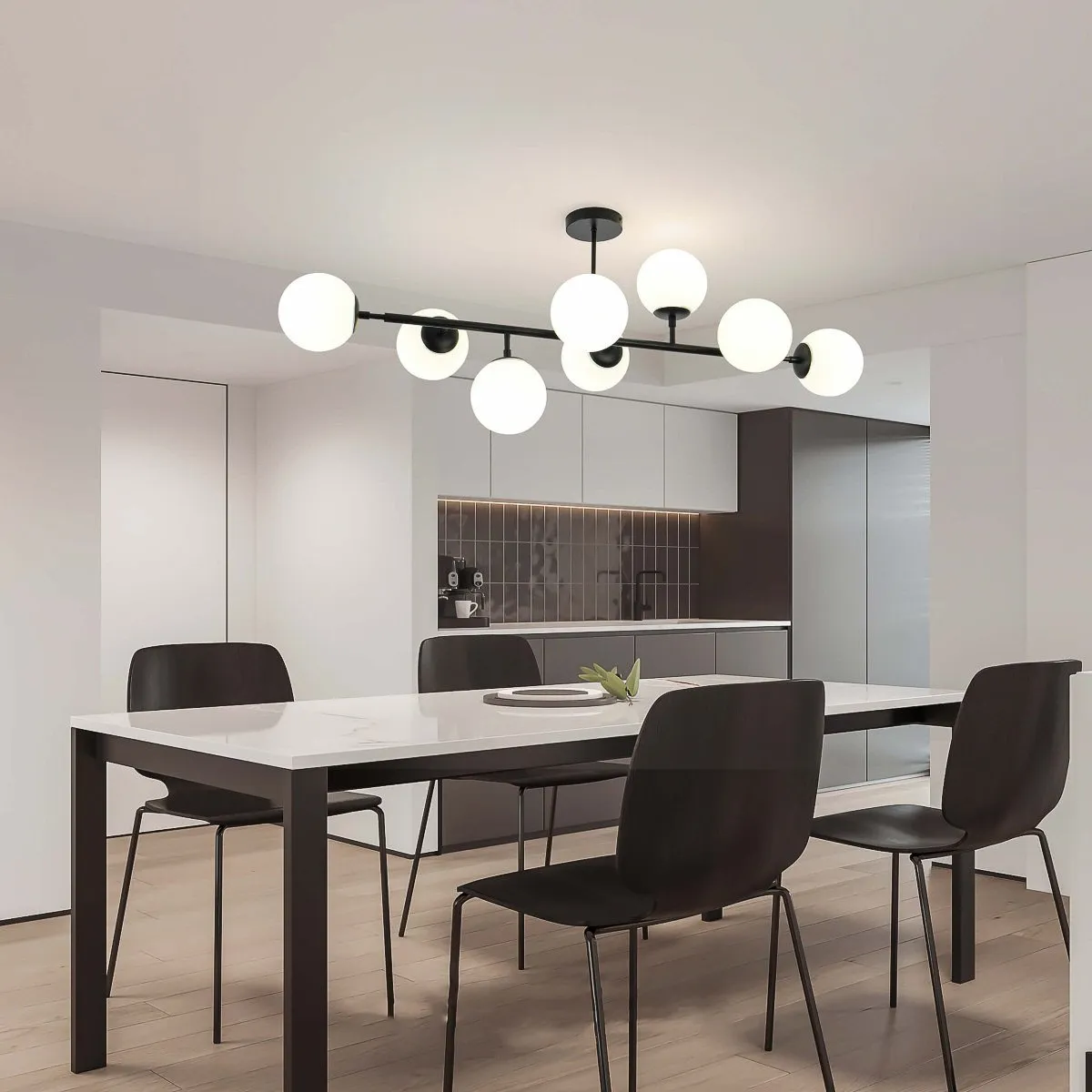 Lampa wisząca Dorado czarna 8xE14 - obrazek 2
