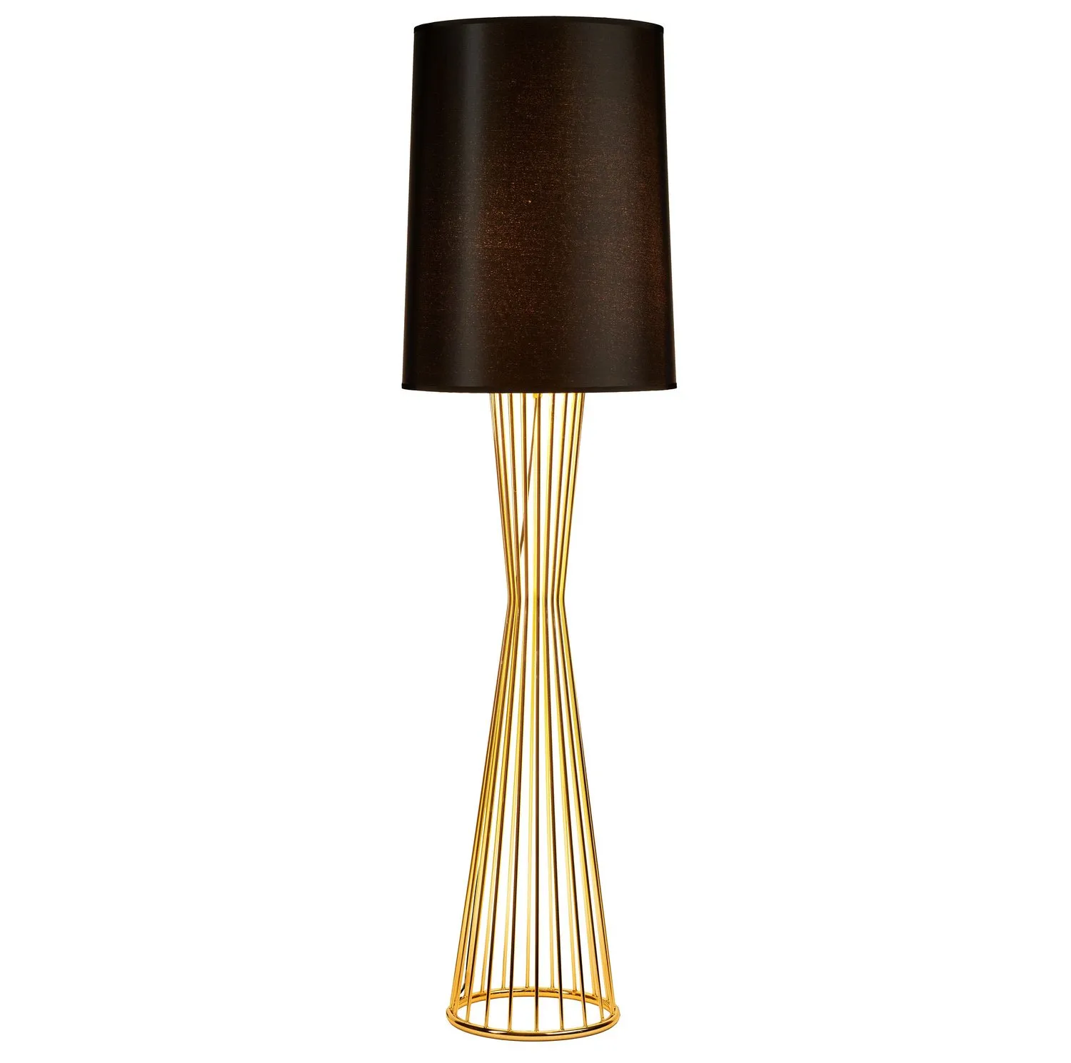 Lampa podłogowa FILO-1 czarno-złota, metalowa, E27, 145 cm