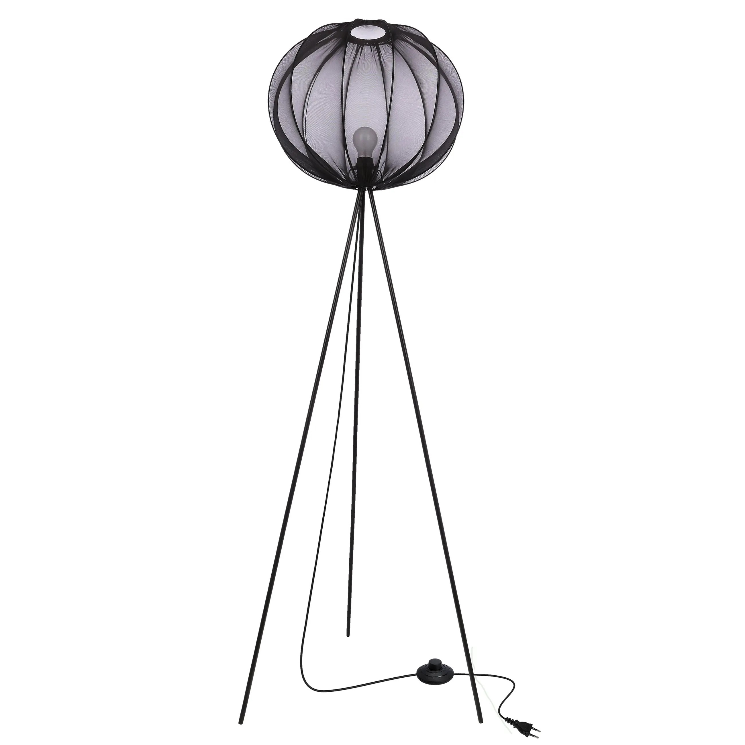 MELLOW lampa podłogowa czarny 1x40W E27 abażur mist 52 czarny kula