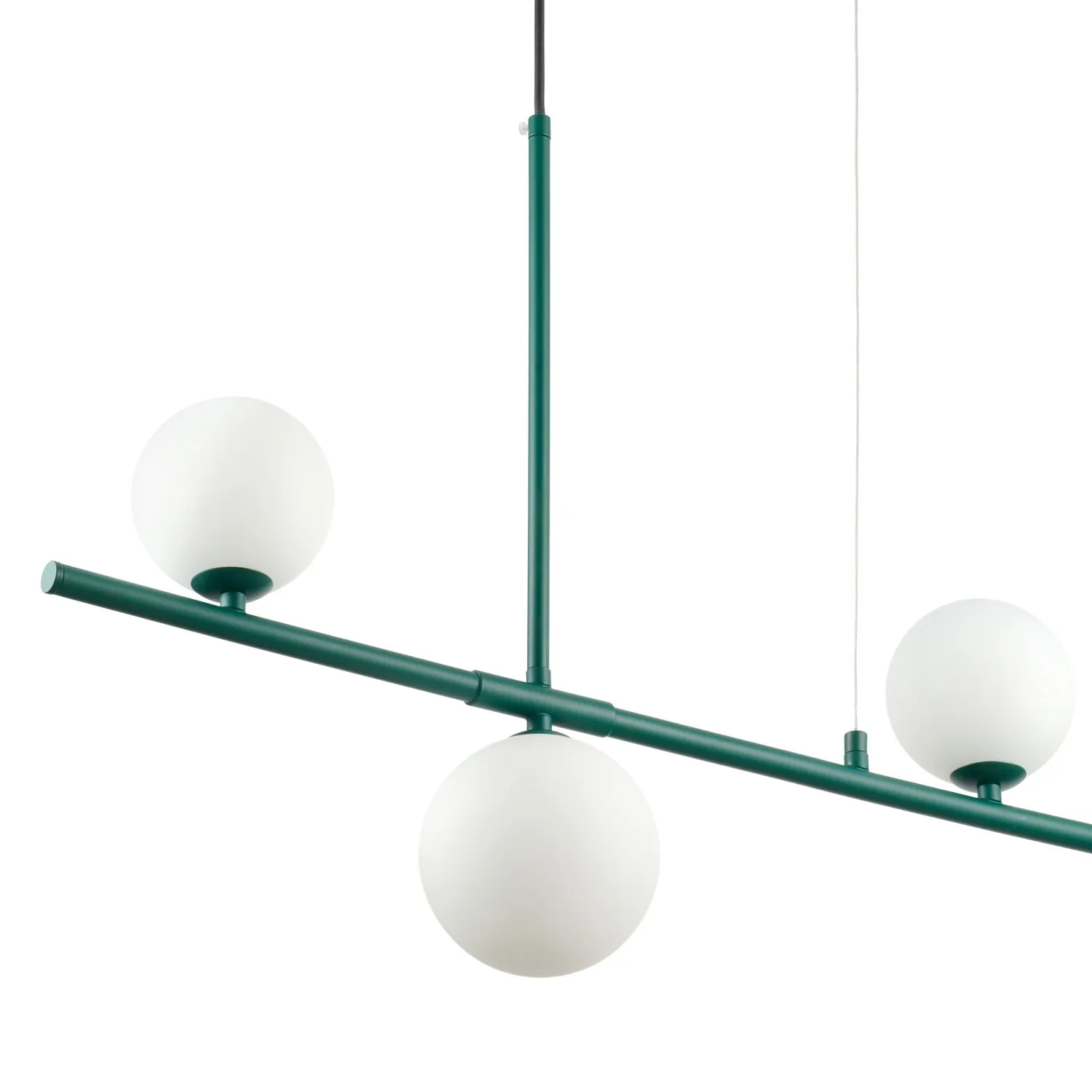 Lampa wisząca MODERNO 80 cm -szmaragdowa z białymi kloszami - obrazek 8