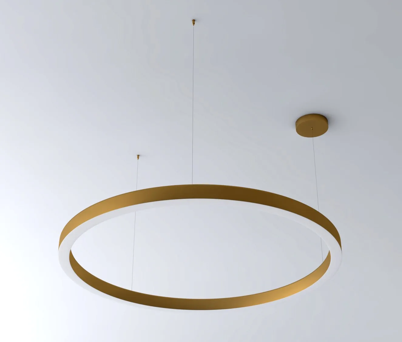 Lampa wisząca CIRCLE 3 60+80+80 cm - LED, ringi mosiądz szczotkowany na 1 podsufitce - obrazek 12