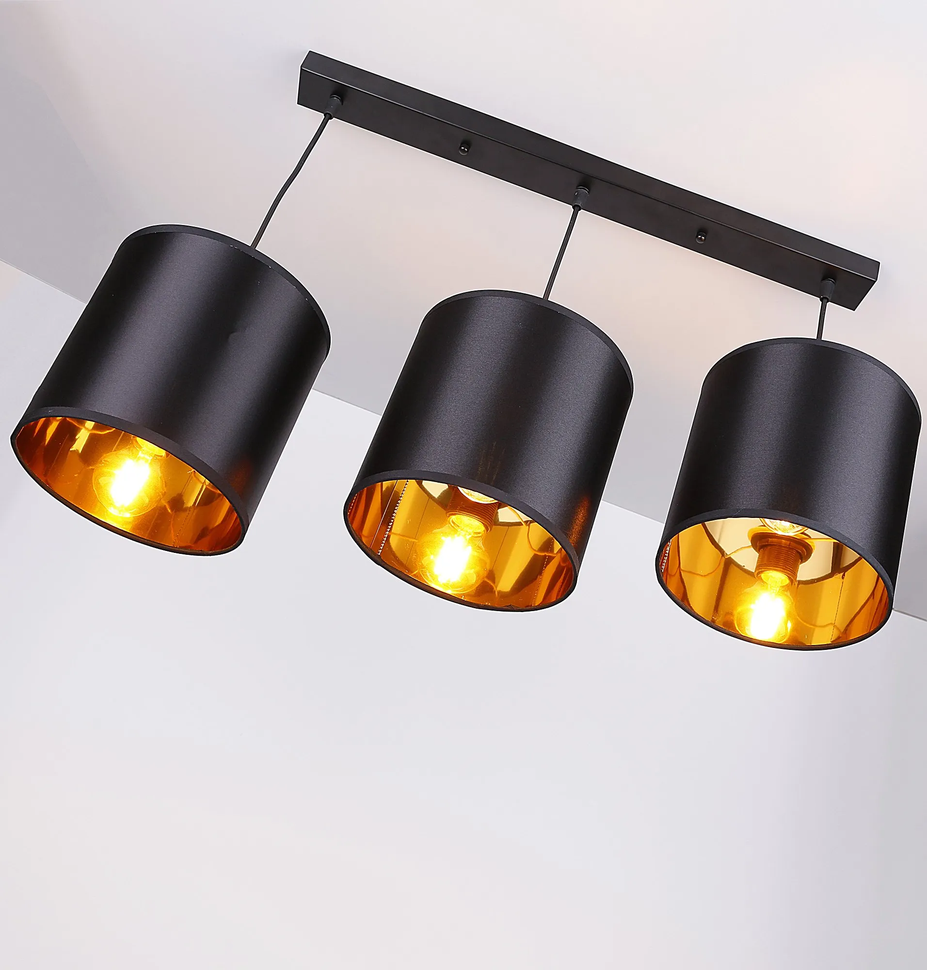 Candida lampa wisząca czarny 3x40w e27 abażur czarny - obrazek 6