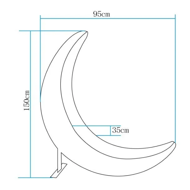 Lampa ogrodowa dekoracyjna księżyc MOON XL LED RGBW 16 kolorów 150 cm - obrazek 3