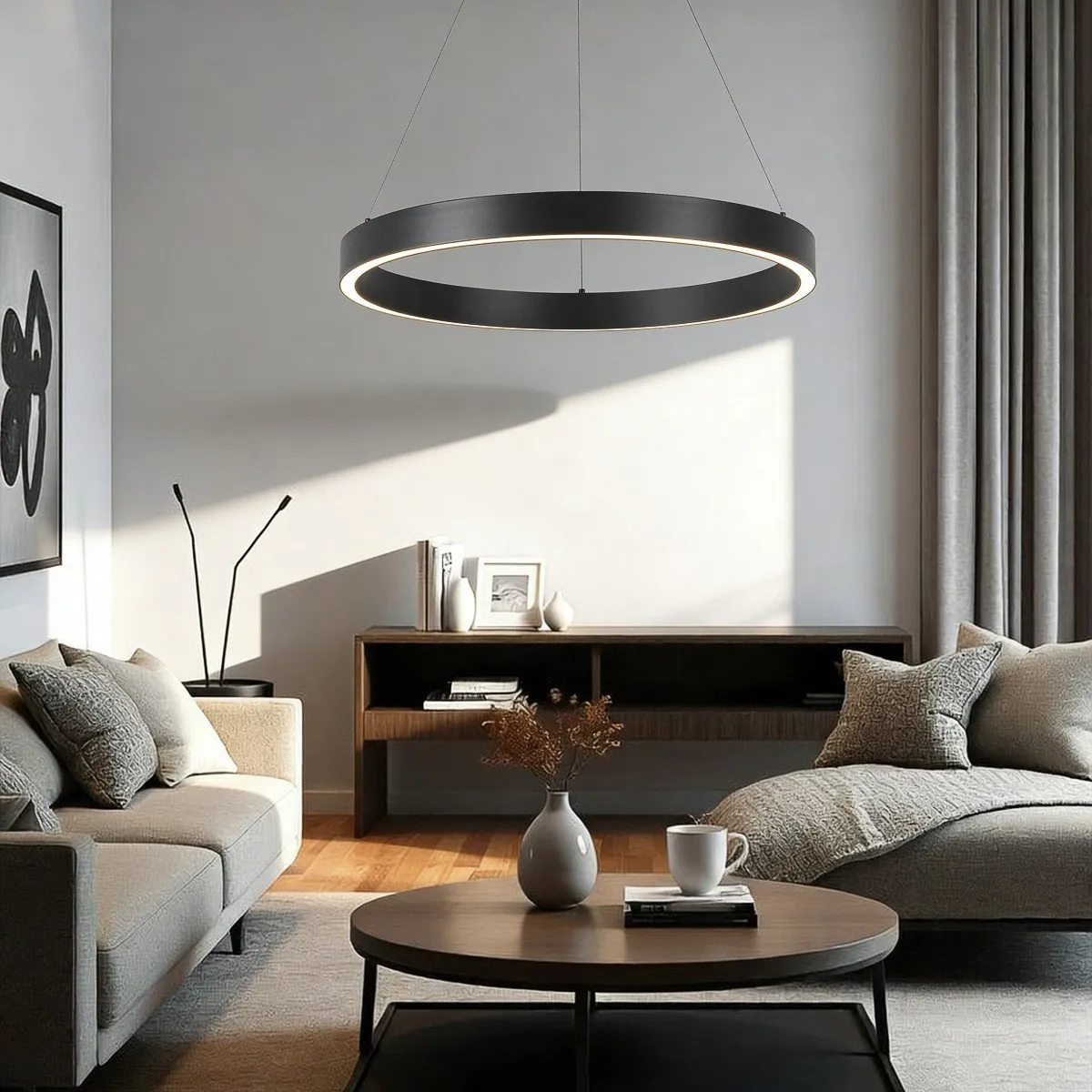 Lampa wisząca Midway Triangle czarna mała LED 3000K - obrazek 3