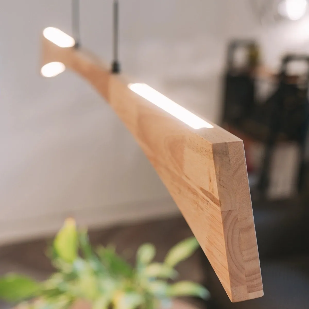 Lampa wisząca drewniana Hotaka No.2 120cm 3k ściemnialna z pilota Japandi - obrazek 2