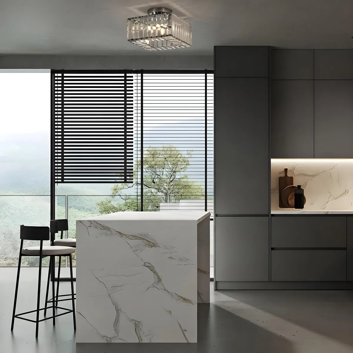 Kwadratowy plafon Vetro chrom 1xE27 - obrazek 4