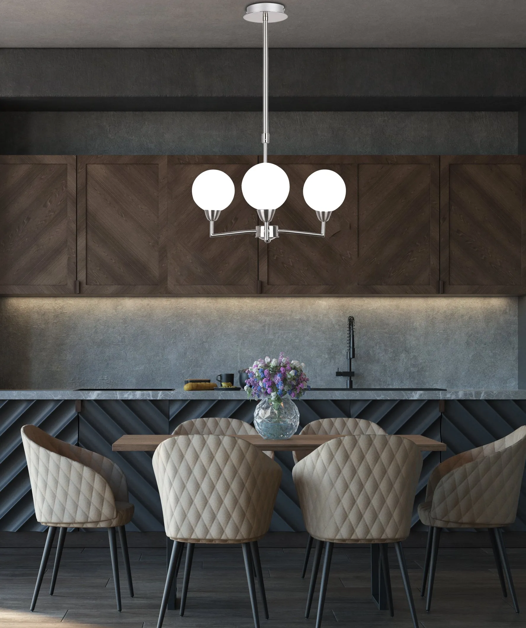 Logos lampa wisząca satynowy 3x25w g9 klosz biały - obrazek 2