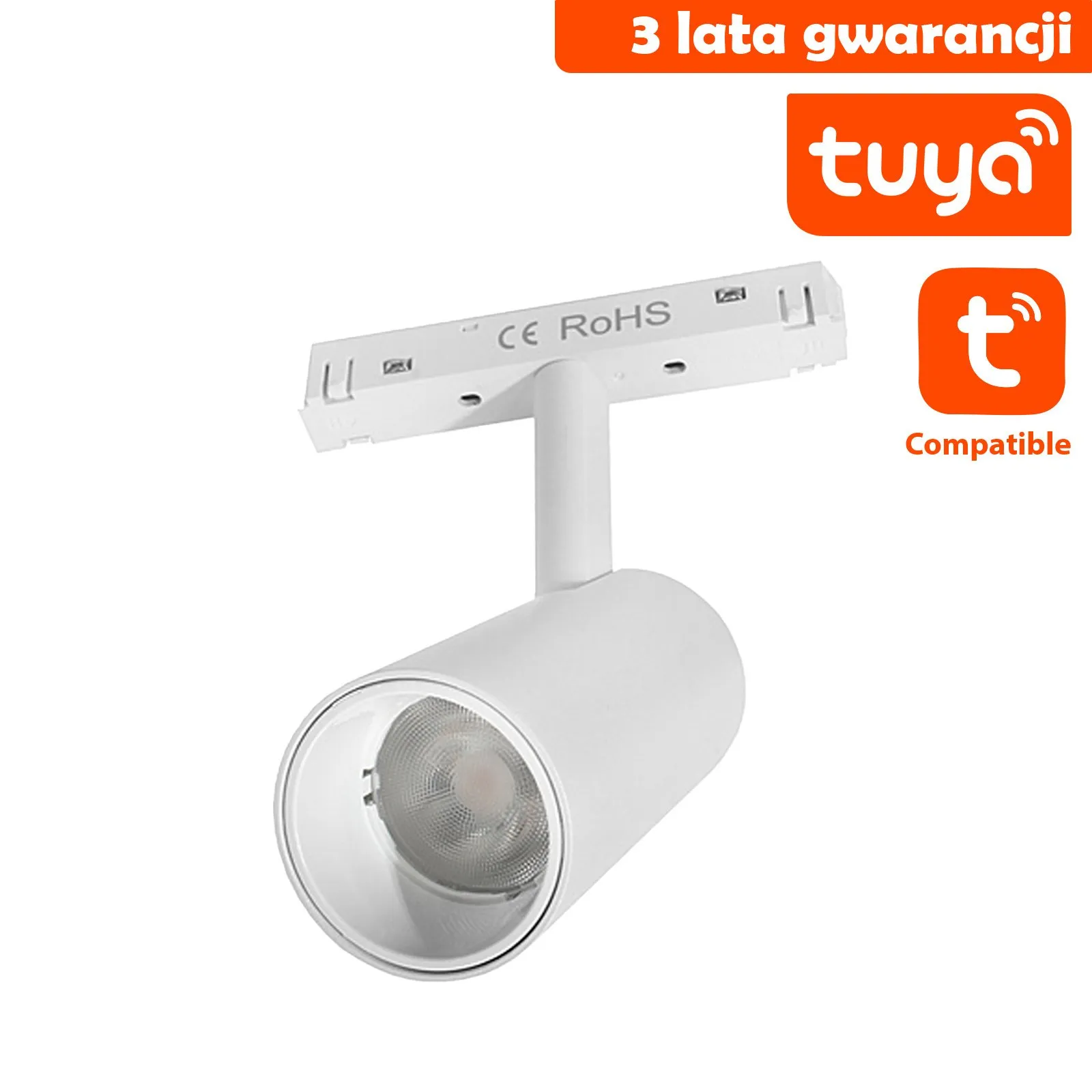 Reflektor do szyn magnetycznych DDCX-15A-TY TUYA biały 15W CCT