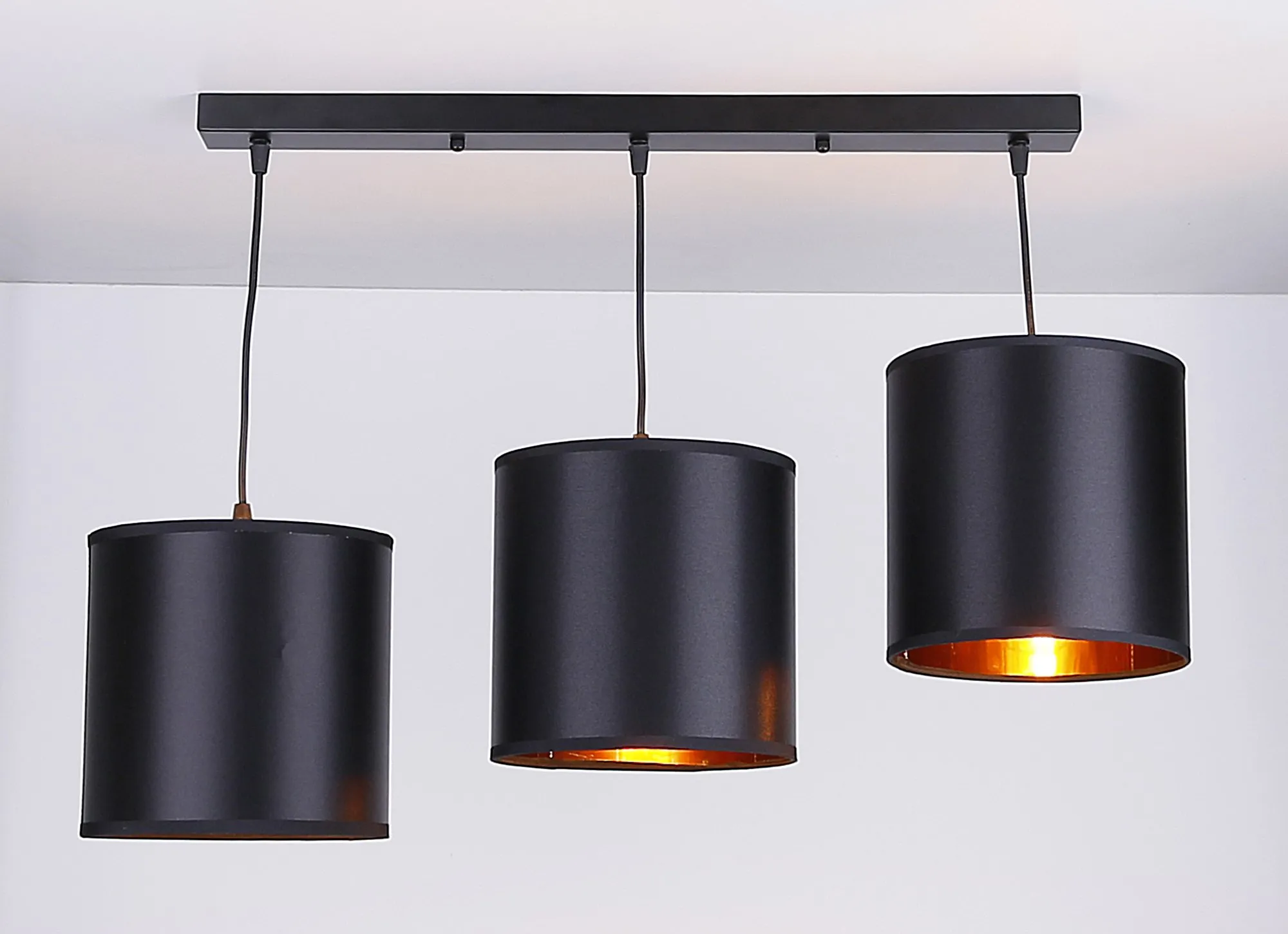Candida lampa wisząca czarny 3x40w e27 abażur czarny - obrazek 4
