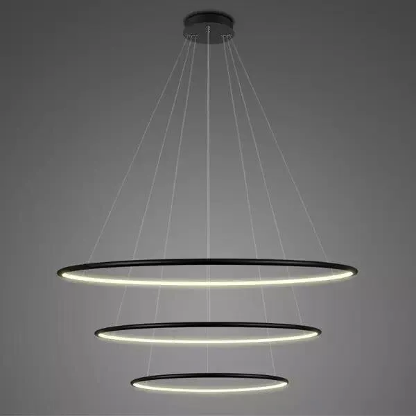 Lampa wisząca Ledowe Okręgi No.3 80cm 3k czarna