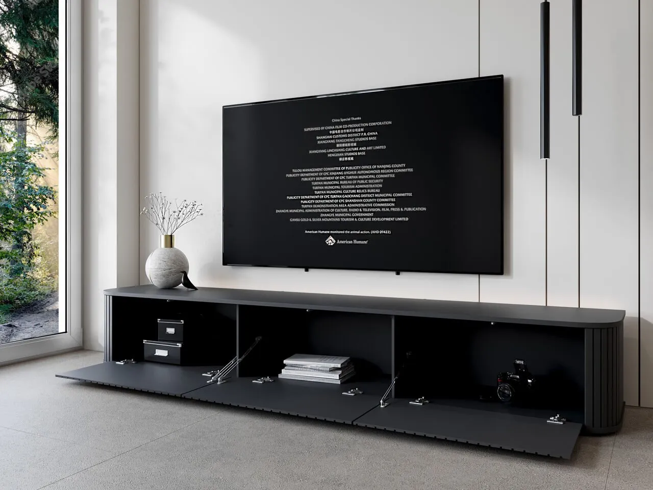 Komoda RTV ZYLIO 215 Czarny - obrazek 6