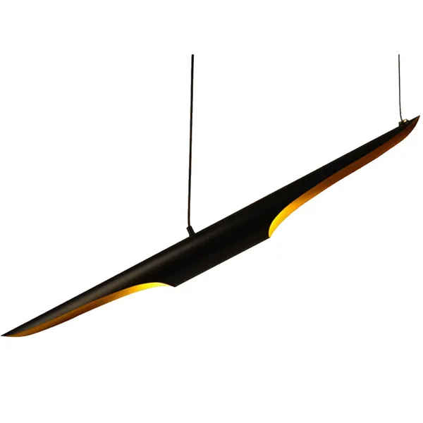 Lampa wisząca BLACK TUBE 100 cm - czarno złota tuba