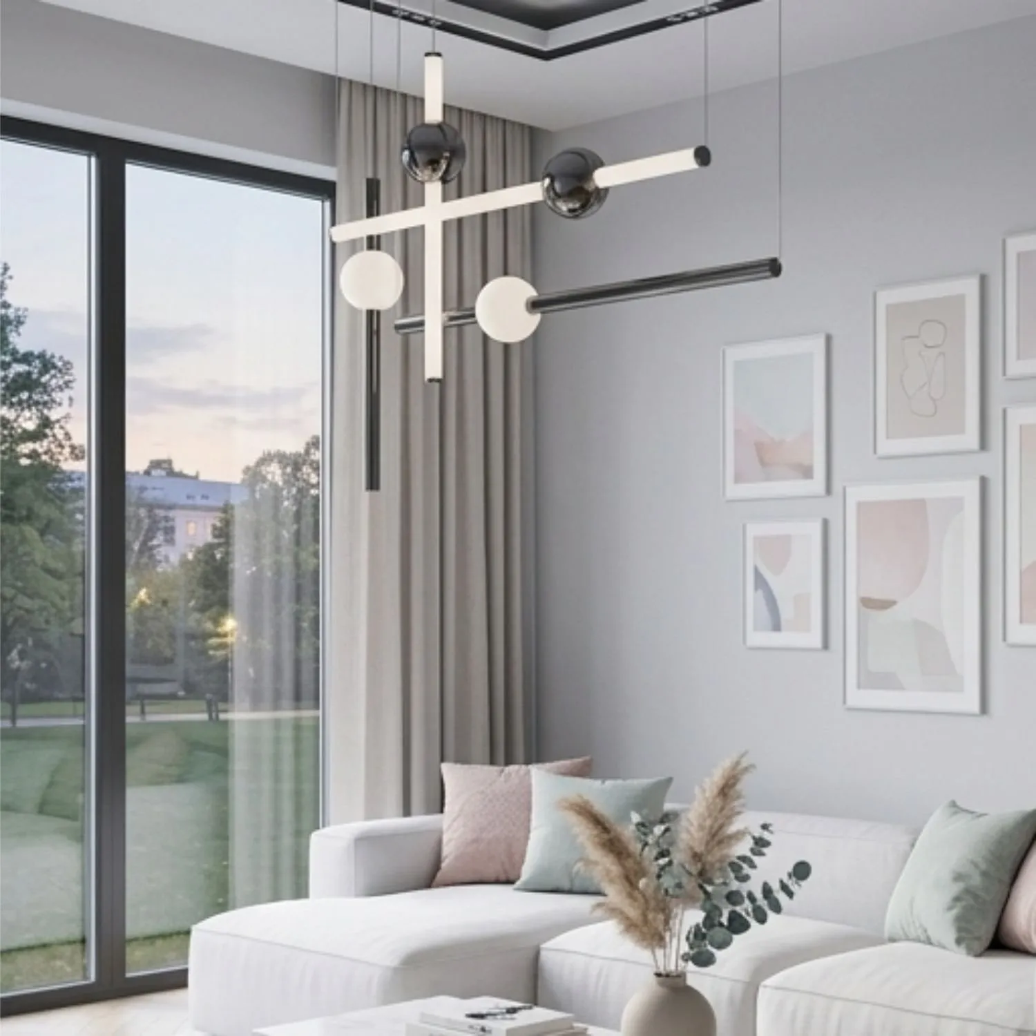 Lampa wisząca O-LINE L-4 LED czarna 110 cm - obrazek 3