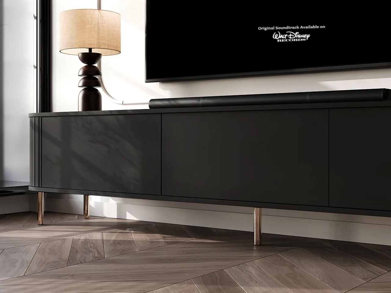 Komoda RTV 220 3K ZENO czarny / złoty - obrazek 5