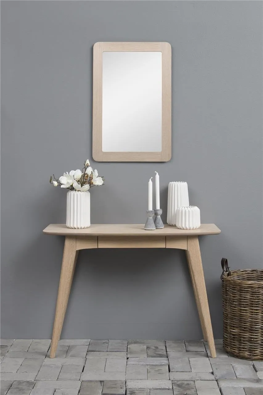 Biurko Actona Woodstock skandynawskie z szufladą dąb naturalny 105 cm - obrazek 2