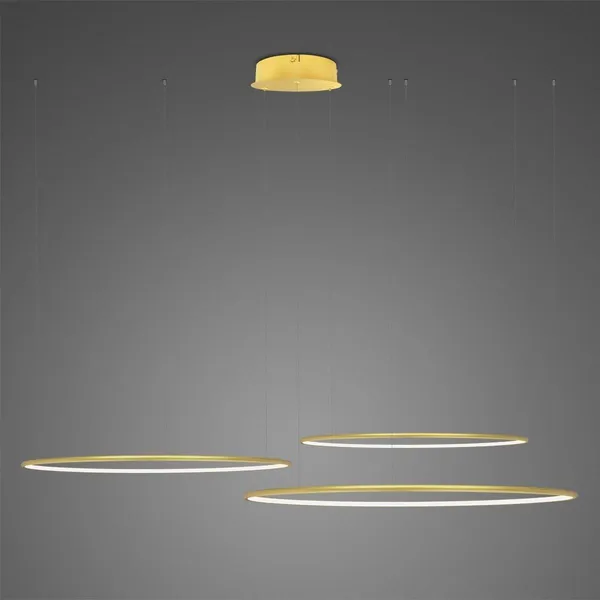 Lampa wisząca Ledowe Okręgi No.3 80cm 4k złota ściemnialna