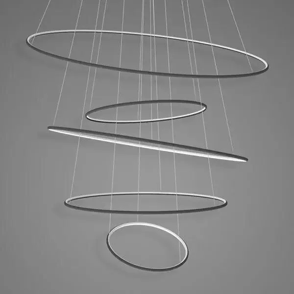 Lampa wisząca Ledowe Okręgi No.5 120cm 2700 k czarna Dali