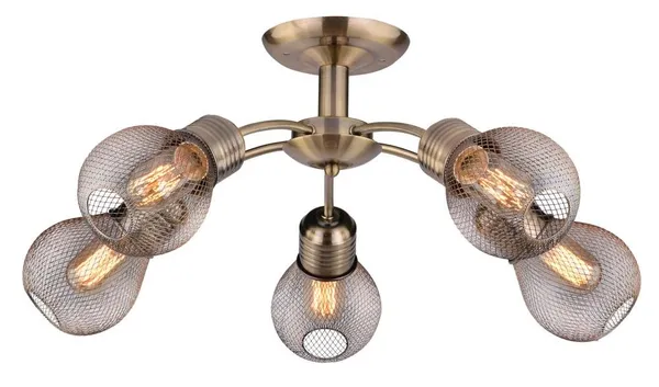 GLIVA LAMPA WISZĄCA 5X60W E27 PATYNA  (BEZ ŻARÓWEK)