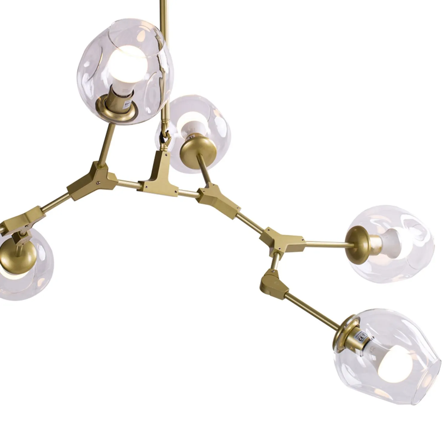 Lampa wisząca MODERN ORCHID-6 złoto transparentna 130 cm - obrazek 2
