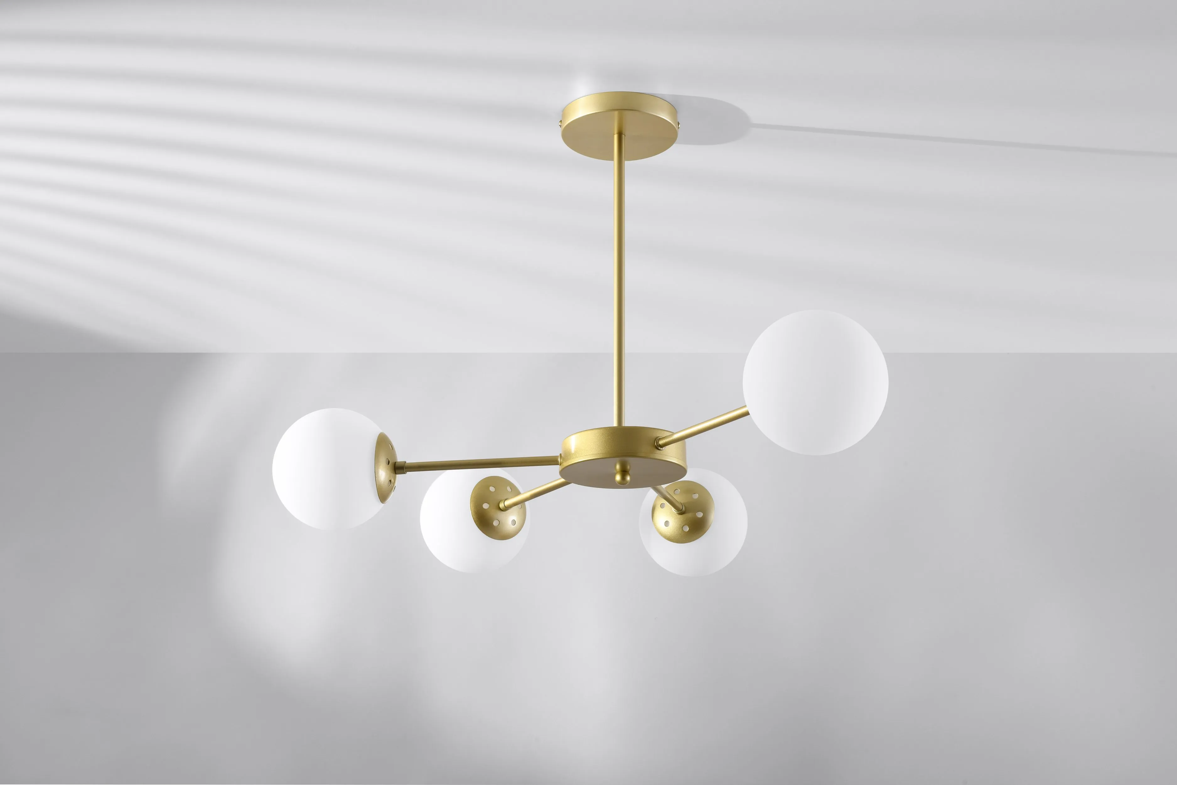 Mati lampa wisząca mosiądz 4x20w g9 klosz biały - obrazek 3