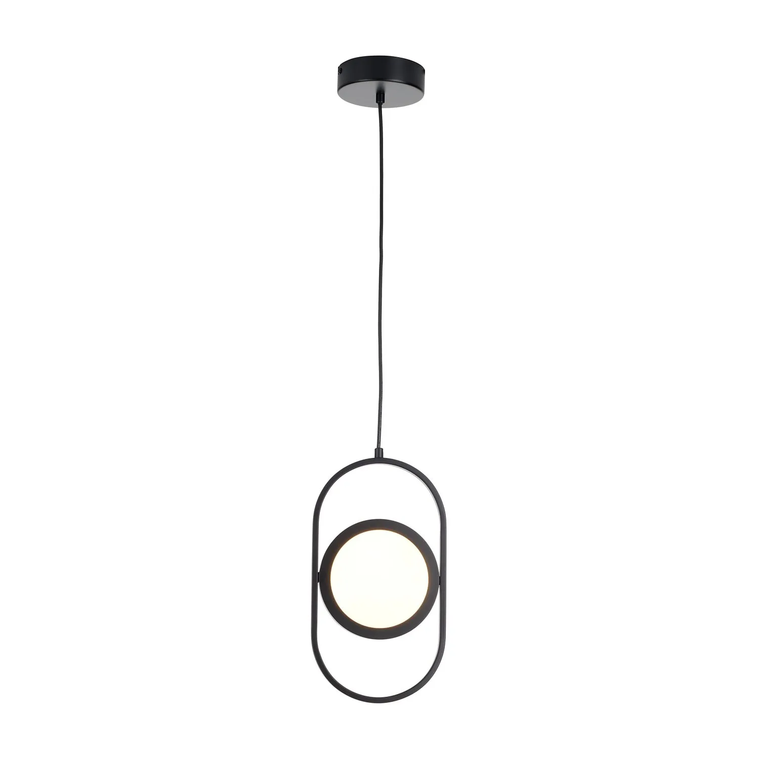 Lampa wisząca ELIPSE MINI, 32 cm - LED, czarna nowoczesna - obrazek 2