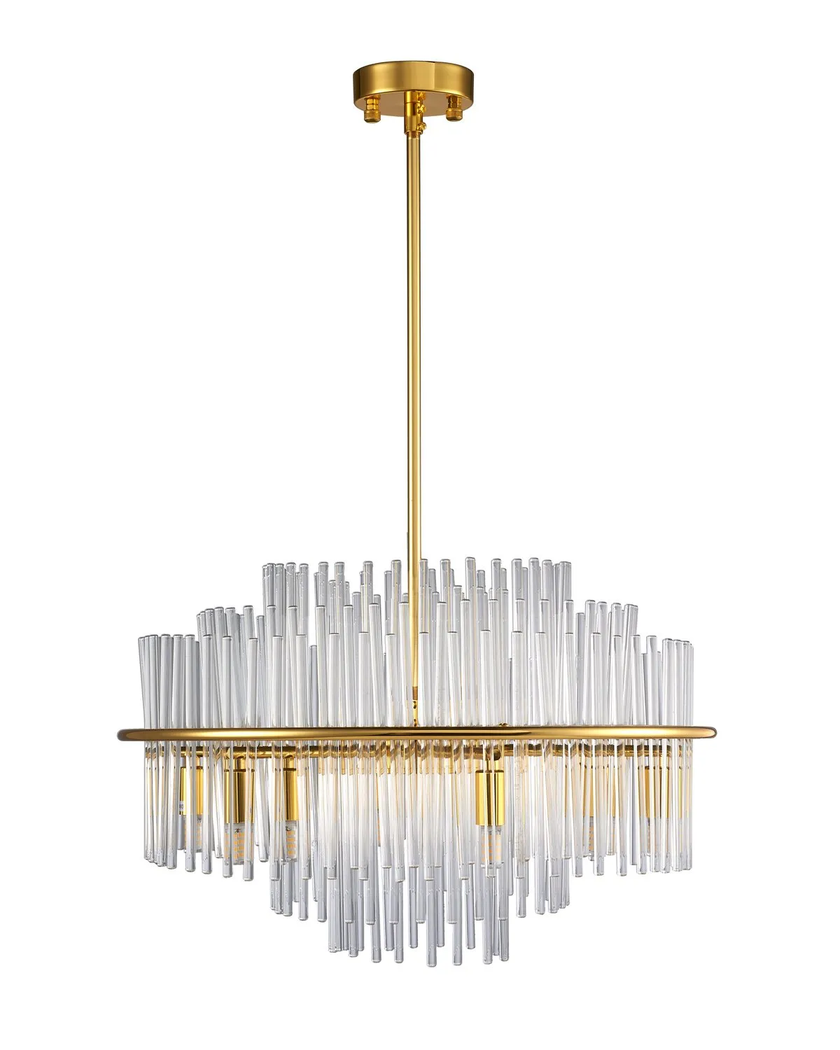 Lampa wisząca LUXORIA 50 cm - złota lampa kryształowa