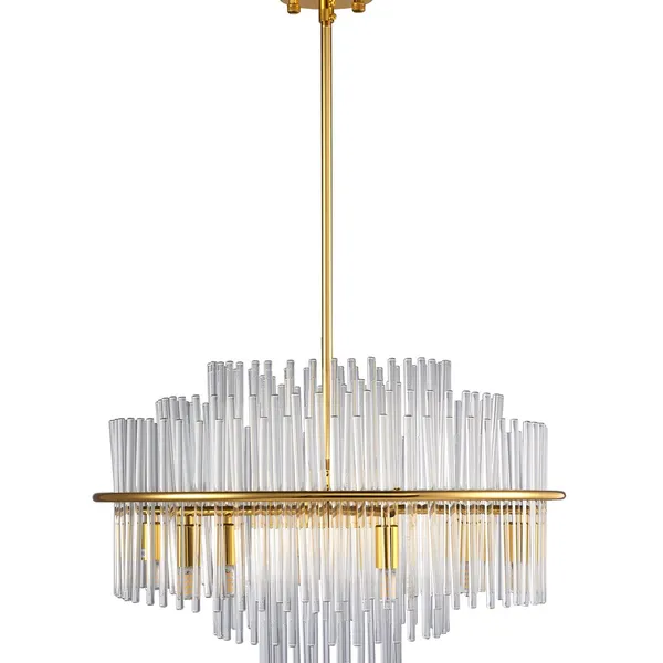 Lampa wisząca LUXORIA 50 cm - złota lampa kryształowa