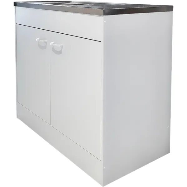 Szafka dolna + zlew 100cm SIMPLE II biały laminat