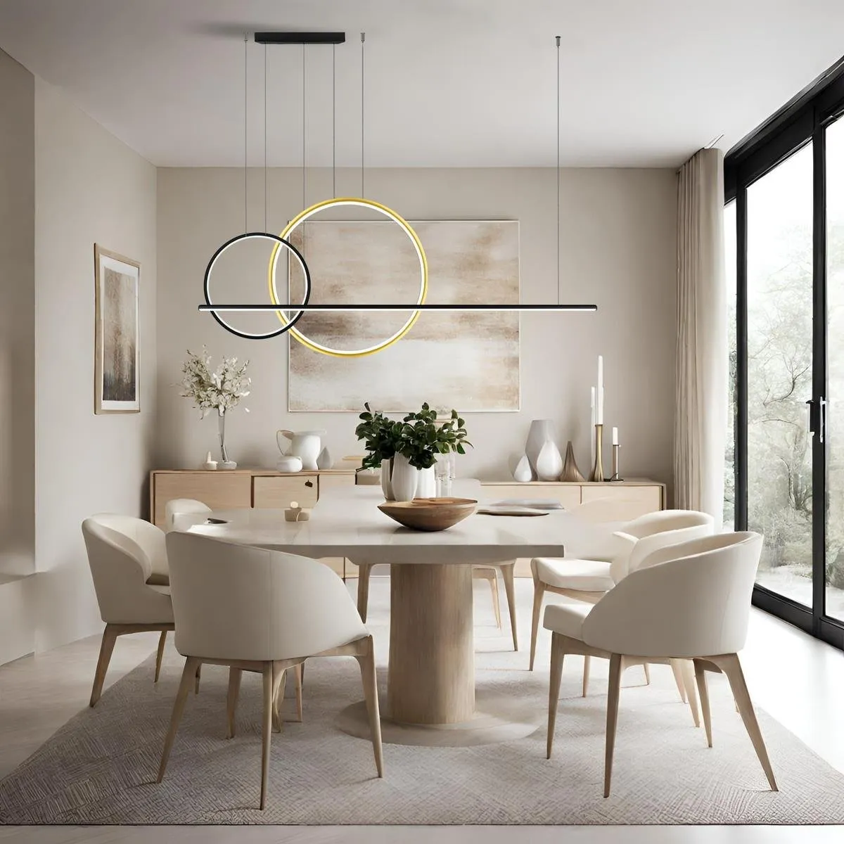 Lampa wisząca Linea No.4 60/40cm czarnozłota 3k - obrazek 4