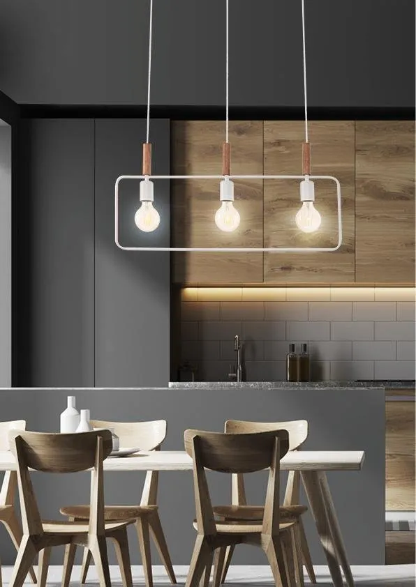 FRAME LAMPA WISZĄCA 3X60W E27 BIAŁY - obrazek 3