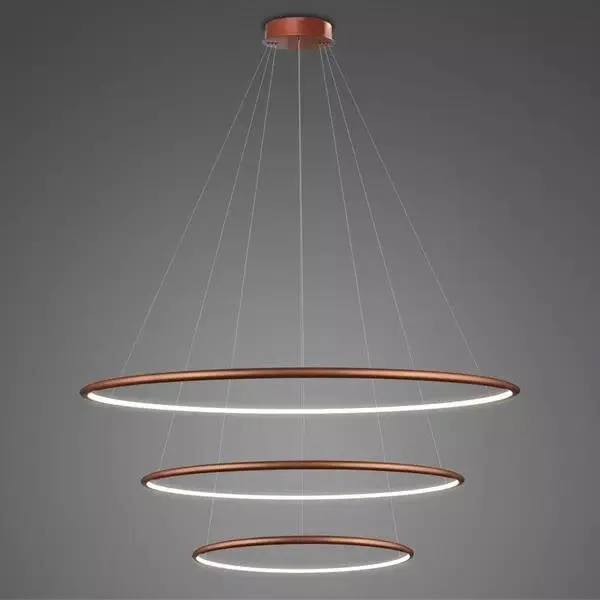 Lampa wisząca Ledowe Okręgi No.3 80cm 4k miedziana