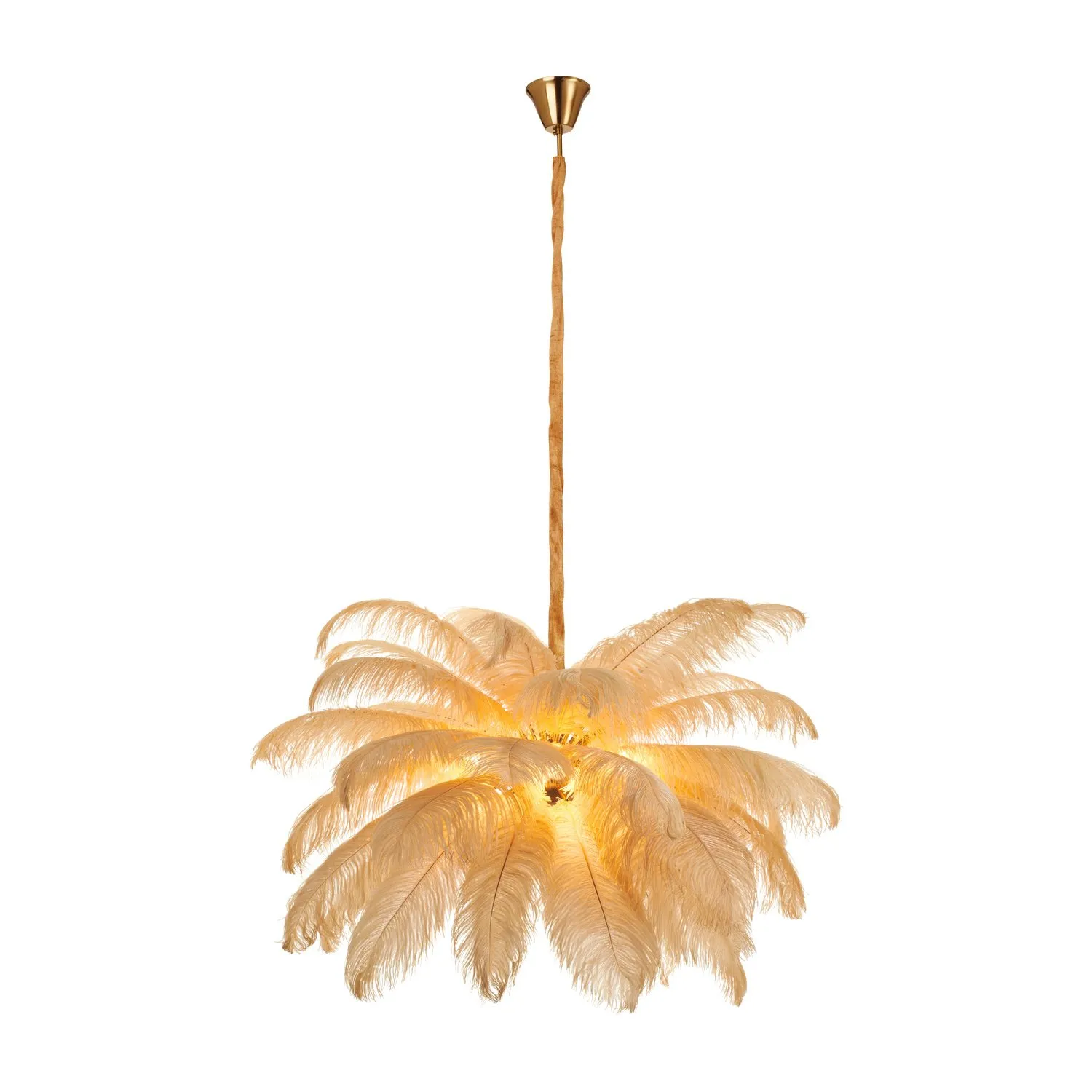 Lampa wisząca EMU 100 cm - pióra beżowe - obrazek 6