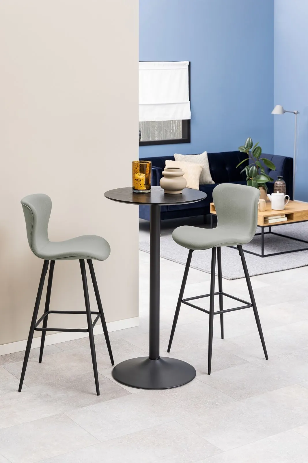 Stół barowy Ibiza Actona MDF metal czarny okrągły 60 cm matowy - obrazek 5