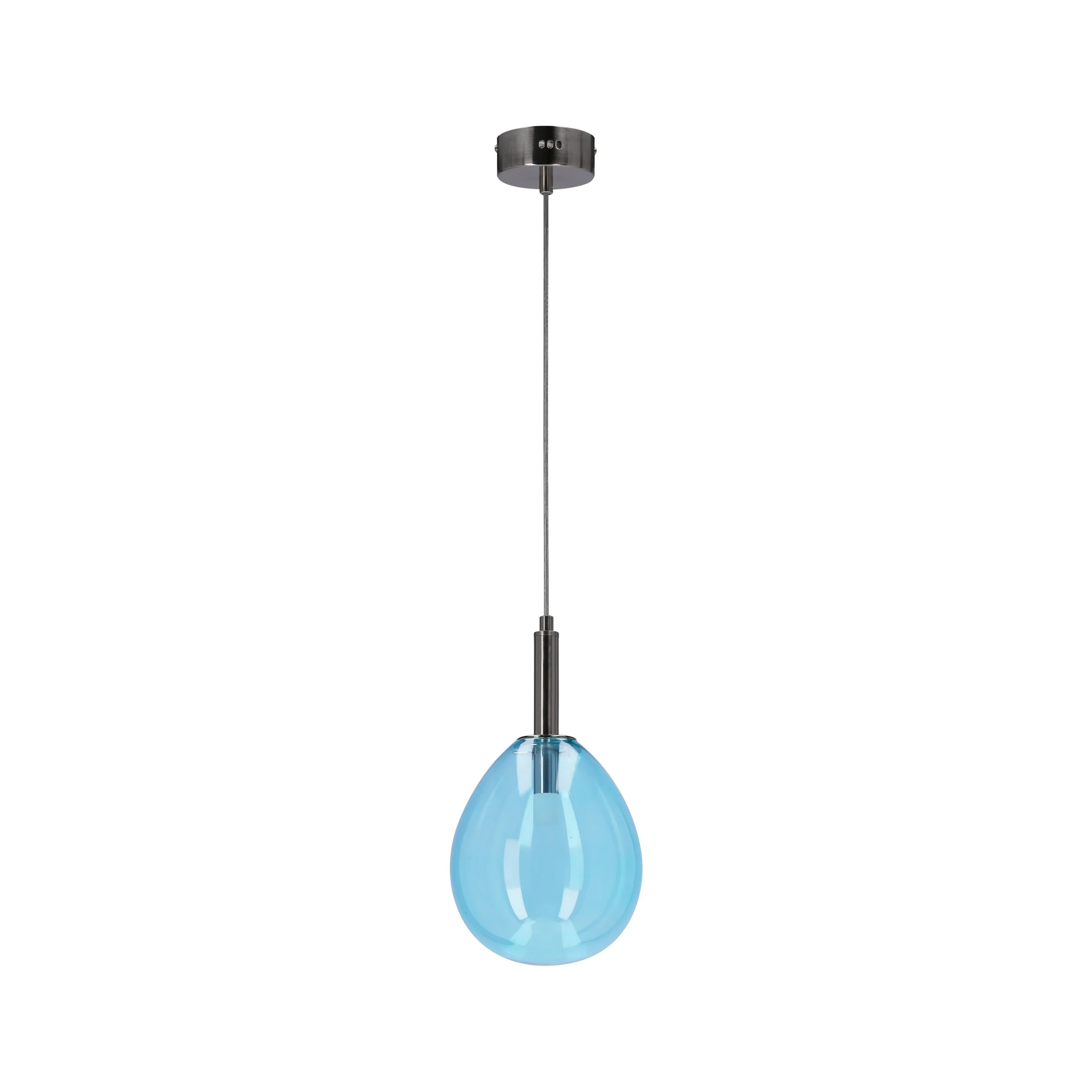 LAMPA WISZĄCA LUKKA 1 CHROMOWY NIEBIESKI