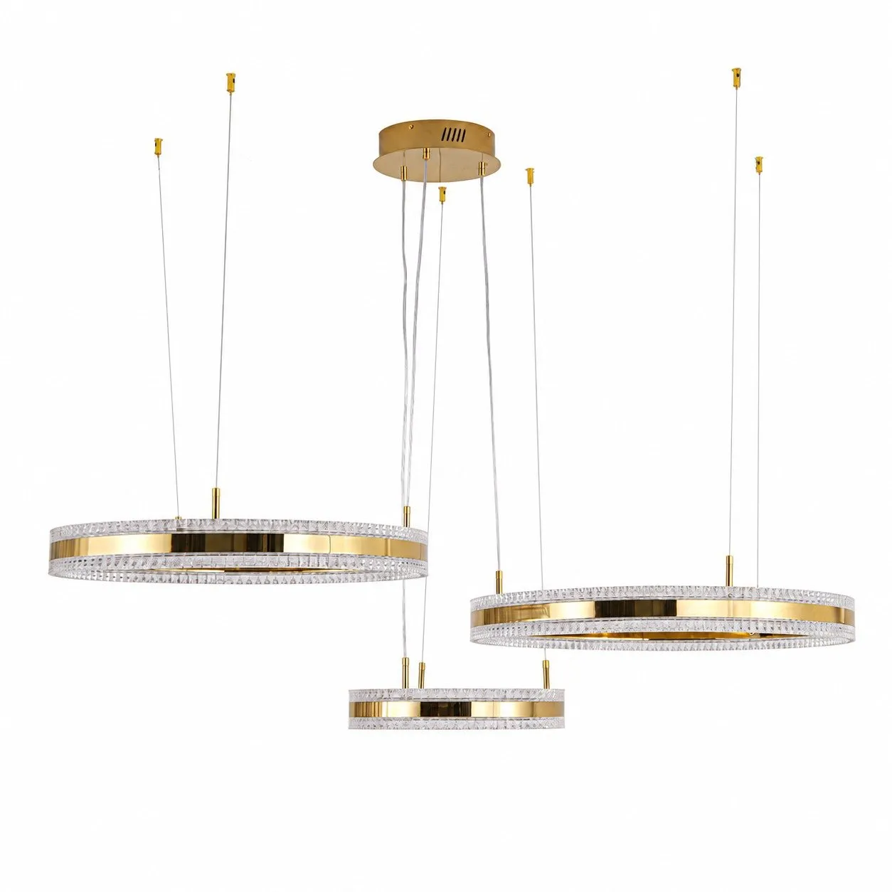 Lampa wisząca ARKADIA LED Trio 40/60/80 cm – złoty połysk - obrazek 6