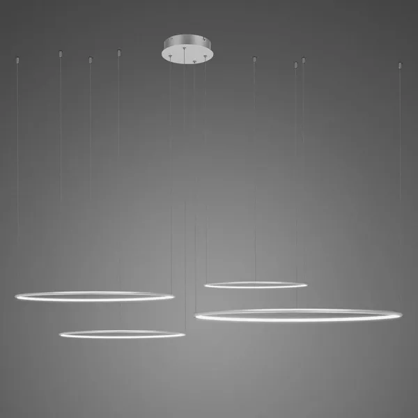 Lampa wisząca Ledowe Okręgi No.4 CO4 100cm 4k srebrna